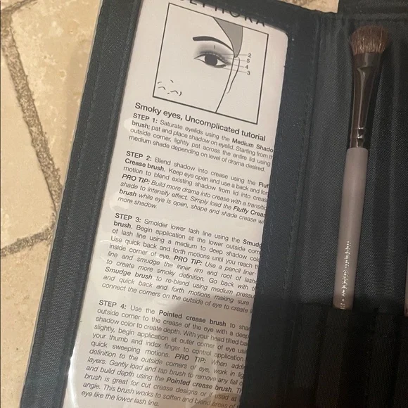 SEPHORA Makeup Brush Set Gray Leather Wallet - Picture 5 of 7